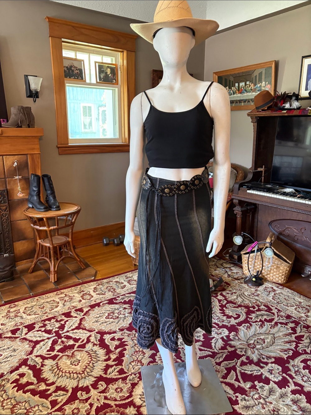 # 163  Vintage Y2K acid washed denim skirt